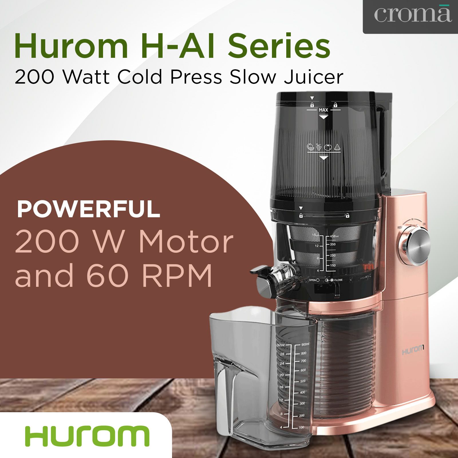 Buy Hurom H-AI Series 200 Watt Cold Press Slow Juicer (60 RPM